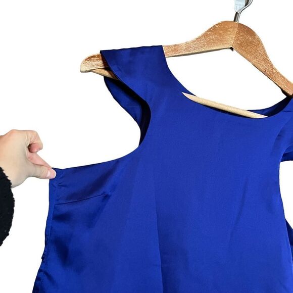 3 for $30! Pilgrim blue satin tank top - Picture 4 of 8